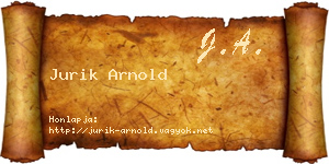 Jurik Arnold névjegykártya